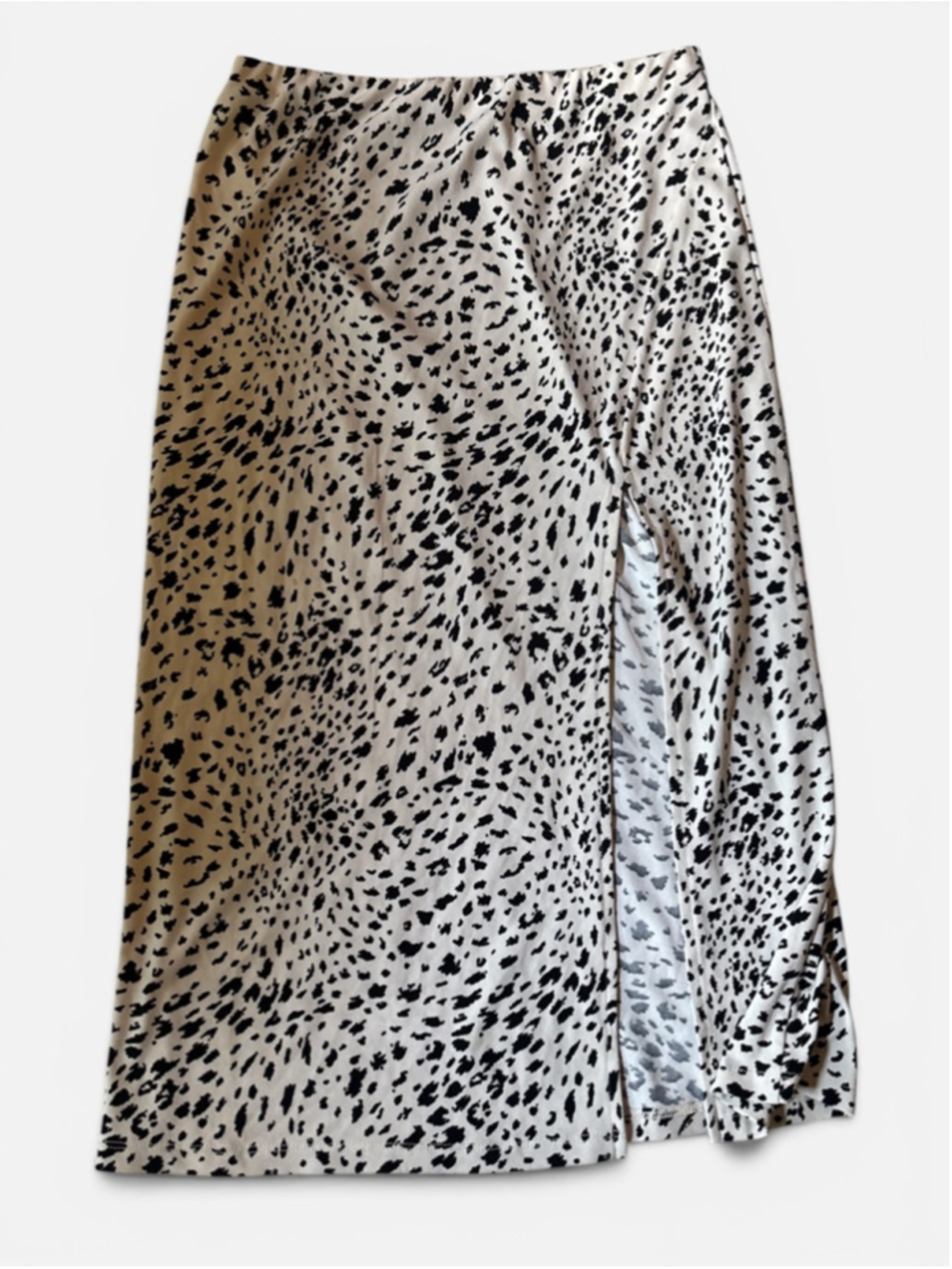 Windsor Long Sexy Black/White Leopard Print Skirt - Size S